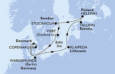 MSC Splendida - Německo, Litva, Estonsko, Finsko, Švédsko, ... (Warnemünde)