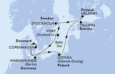 MSC Splendida - Dánsko, Německo, Polsko, Estonsko, Finsko, ... (z Kodaně)