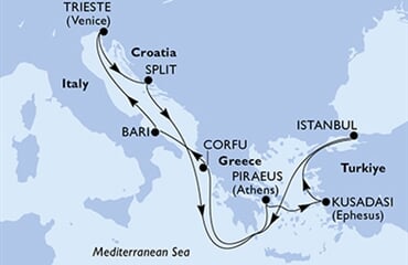 MSC Seaview - Turecko, Řecko, Itálie, Chorvatsko (Istanbul)