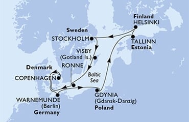 MSC Splendida - Dánsko, Německo, Polsko, Estonsko, Finsko, ... (z Kodaně)
