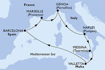 MSC WORLD ASIA - Olaszország, Málta, Spanyolország, Franciaország (a Genova-ből)