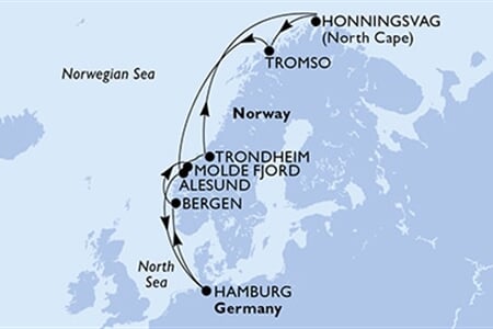 MSC PREZIOSA - Németország, Norvégia (a Hamburg-ból)