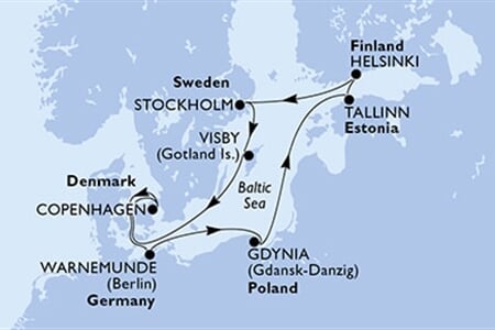 MSC SPLENDIDA - Dánia, Németország, Lengyelország, Észtország, Finnország, ... (a Koppenhága-ből)