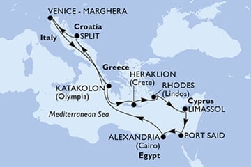 MSC LIRICA - Itálie, Řecko, Kypr, Egypt, Chorvatsko (z Benátek)