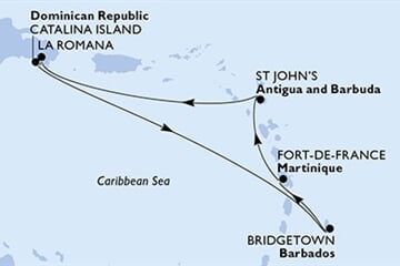 MSC OPERA - Martinik, Antigua a Barbuda, Dominikán.rep., Barbados (Fort-de-France)