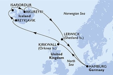 MSC PREZIOSA - Německo, Velká Británie, Island (Hamburk)