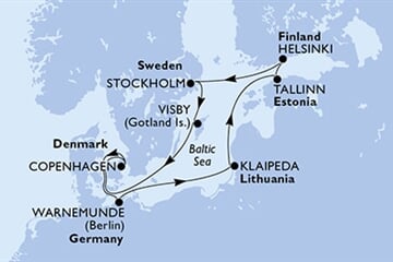 MSC SPLENDIDA - Německo, Litva, Estonsko, Finsko, Švédsko, ... (Warnemünde)