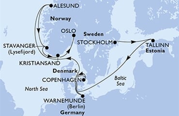 MSC Splendida - Švédsko, Estonsko, Dánsko, Německo, Norsko (ze Stockholmu)