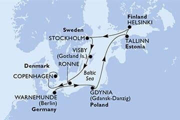 MSC Splendida - Německo, Polsko, Estonsko, Finsko, Švédsko, ... (Warnemünde)