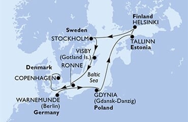 MSC Splendida - Německo, Polsko, Estonsko, Finsko, Švédsko, ... (Warnemünde)