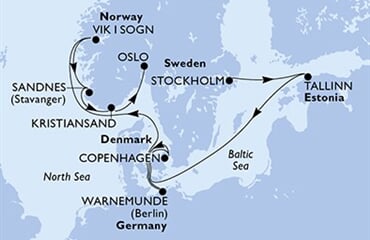 MSC Splendida - Švédsko, Estonsko, Dánsko, Německo, Norsko (ze Stockholmu)