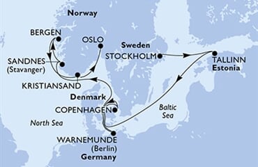 MSC Splendida - Švédsko, Estonsko, Dánsko, Německo, Norsko (ze Stockholmu)