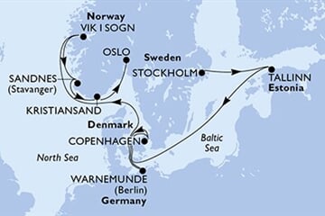 MSC Splendida - Švédsko, Estonsko, Dánsko, Německo, Norsko (ze Stockholmu)