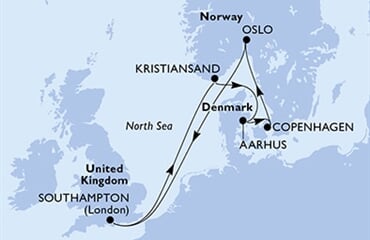 MSC Meraviglia - Velká Británie, Norsko, Dánsko (ze Southamptonu)