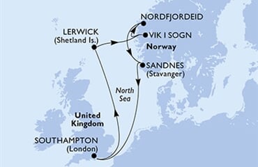 MSC Meraviglia - Velká Británie, Norsko (ze Southamptonu)