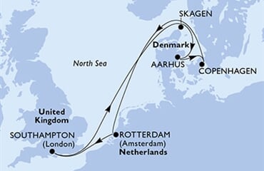 MSC Meraviglia - Velká Británie, Dánsko, Nizozemí (ze Southamptonu)