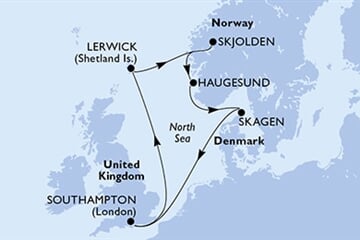 MSC MERAVIGLIA - Velká Británie, Norsko, Dánsko (ze Southamptonu)