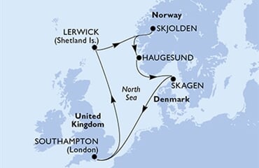 MSC Meraviglia - Velká Británie, Norsko, Dánsko (ze Southamptonu)