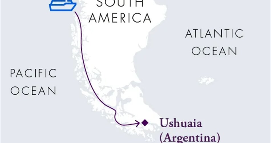 Trasa plavby Patagonia chilean fjords