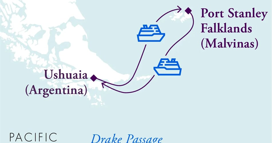 Trasa plavby Falklands