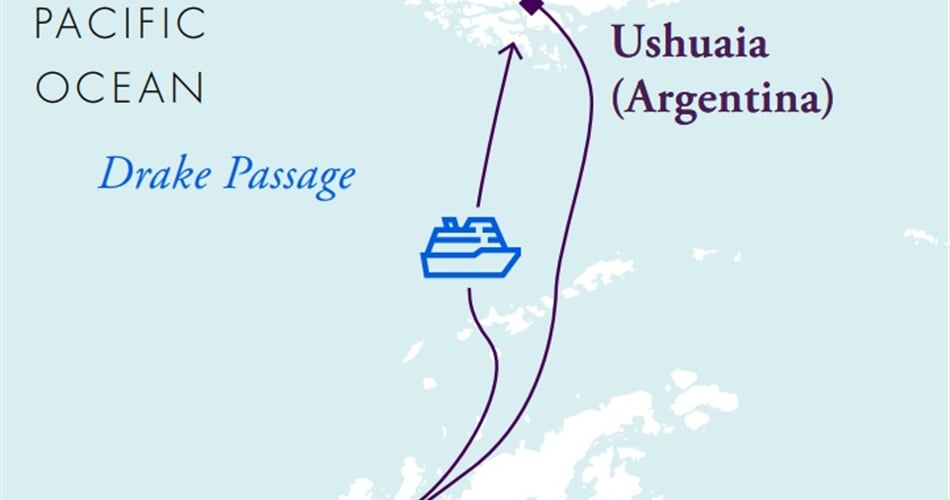 Trasa plavby antarctic small ship expedition