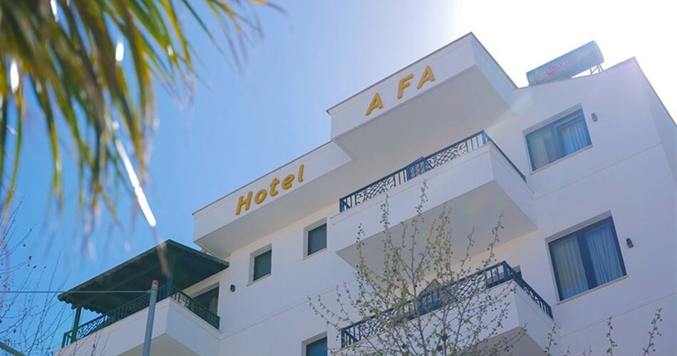 Hotel Afa: fotografie vybavení exteriérů a interiérů ubytování.