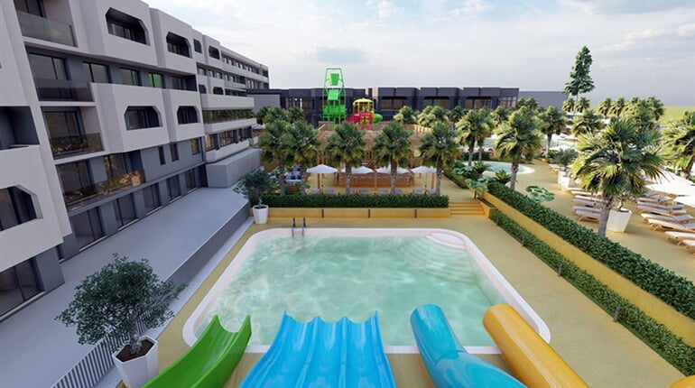 Hotel Atliman Beach Park: fotografie vybavení exteriérů a interiérů ubytování.
