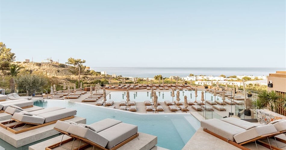 Hotel Kakkos Terra Blue: fotografie vybavení exteriérů a interiérů ubytování.