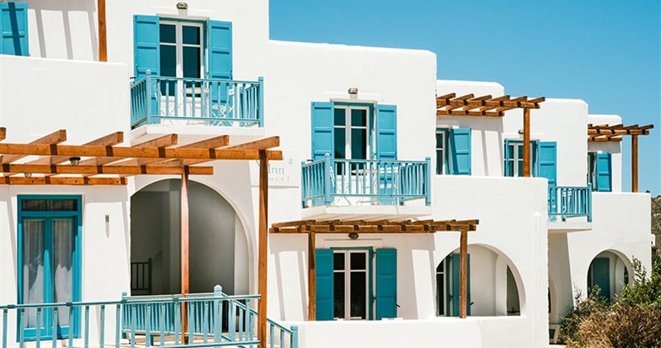Hotel Paros Inn Seafront: fotografie vybavení exteriérů a interiérů ubytování.