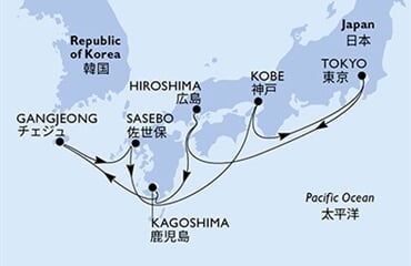 MSC Bellissima - Japonsko, Jižní Korea (z Tokia)