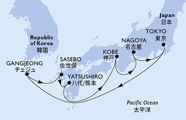 MSC Bellissima - Japonsko, Jižní Korea (z Tokia)