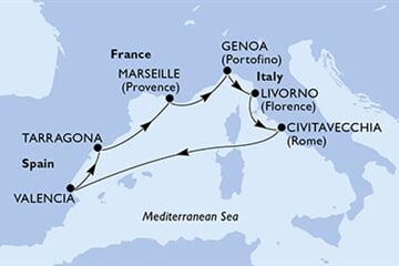 MSC LIRICA - Francie, Itálie, Španělsko (z Marseille)