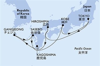 MSC Bellissima - Japonsko, Jižní Korea (z Tokia)