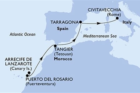 MSC FANTASIA - Španělsko, Maroko, Itálie (Arrecife)