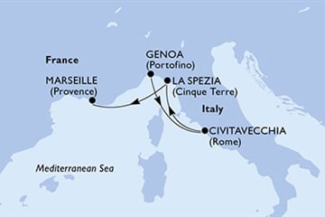 MSC WORLD EUROPA - Olaszország, Franciaország (a Genova-ből)