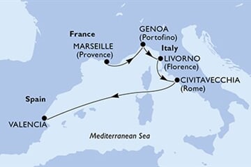 MSC SINFONIA - Franciaország, Olaszország, Spanyolország (a Marseille-ből)
