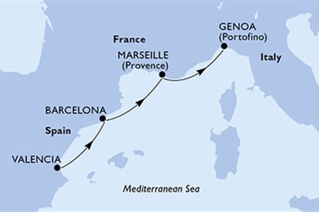 MSC SINFONIA - Španělsko, Francie, Itálie (Valencie)