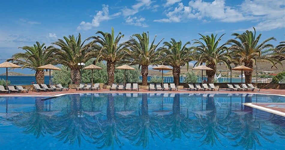Hotel Lemnos Village Resort: fotografie vybavení exteriérů a interiérů ubytování.