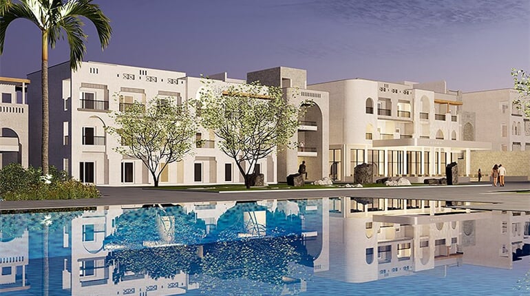 Hotel Jaz Elite Negma: fotografie vybavení exteriérů a interiérů ubytování.