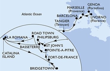 MSC Opera - Itálie, Francie, Španělsko, Maroko, Antigua a Barbuda, ... (z Janova)
