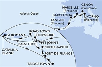 MSC Opera - Itálie, Francie, Španělsko, Maroko, Antigua a Barbuda, ... (z Janova)