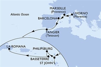 MSC Opera - Itálie, Francie, Španělsko, Maroko, Antigua a Barbuda, ... (Livorno)