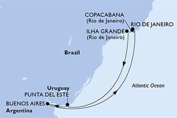 MSC Splendida - Brazílie, Uruguay, Argentina (z Rio de Janeira)