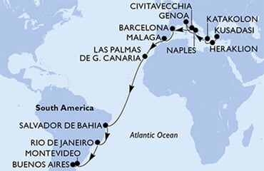 MSC Splendida - Turecko, Řecko, Itálie, Španělsko, Brazílie, ... (Kusadasi)
