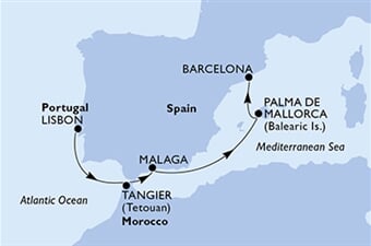MSC Seaview - Portugalsko, Maroko, Španělsko (z Lisabonu)