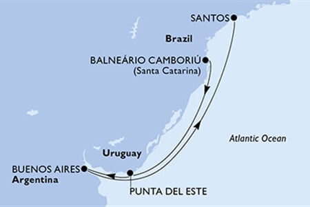 MSC SEAVIEW - Brazílie, Uruguay, Argentina (Camboriú)