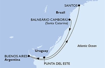 MSC Seaview - Brazílie, Uruguay, Argentina (Camboriú)
