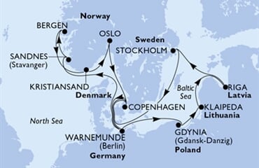 MSC Magnifica - Německo, Norsko, Dánsko, Polsko, Litva, ... (Warnemünde)