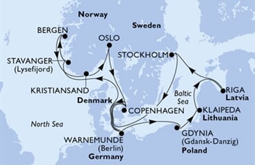 MSC Magnifica - Německo, Norsko, Dánsko, Polsko, Litva, ... (Warnemünde)