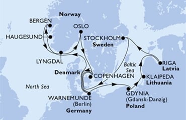 MSC Magnifica - Německo, Norsko, Dánsko, Polsko, Litva, ... (Warnemünde)